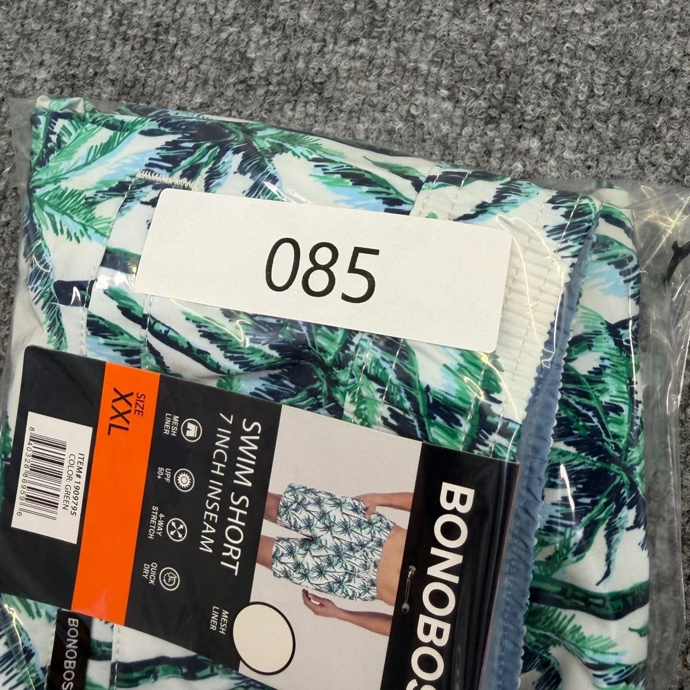 NEW Bonobos Lined Swim Trunks Mens XXL Green Blue‎ Palm Tree Tropical 7